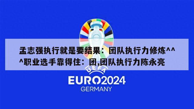 孟志强执行就是要结果：团队执行力修炼^^^职业选手靠得住：团,团队执行力陈永亮